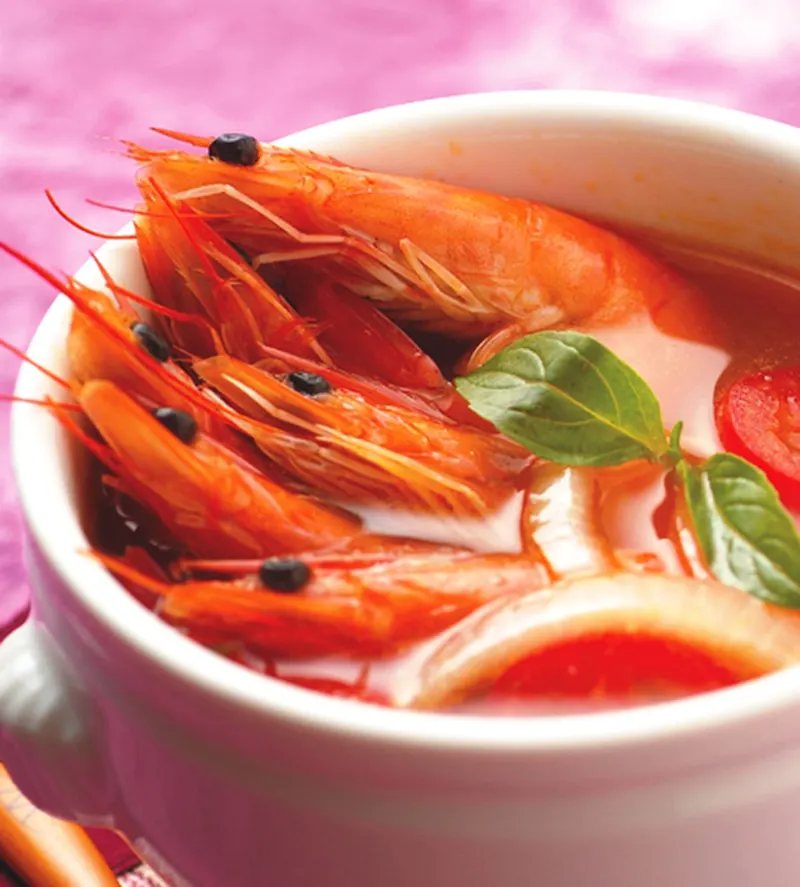 酸甜大蝦濃湯
