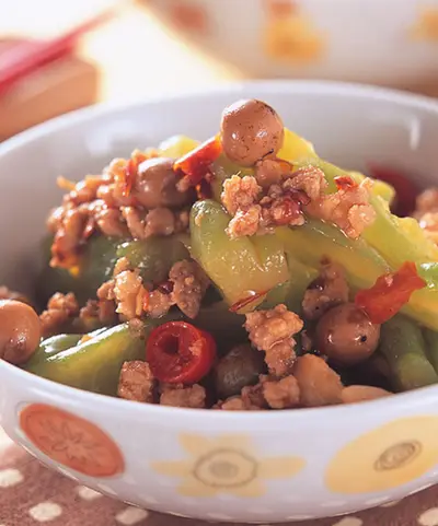 樹子肉末炆苦瓜