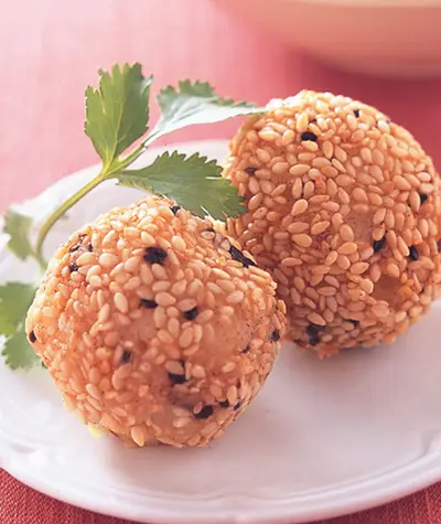 薯泥芝麻丸子