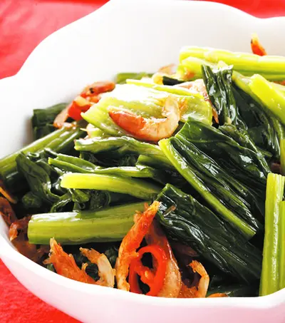 櫻花蝦拌菠菜