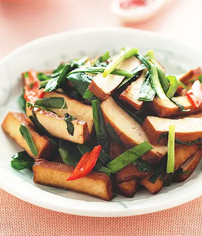 豆乾炒韭菜