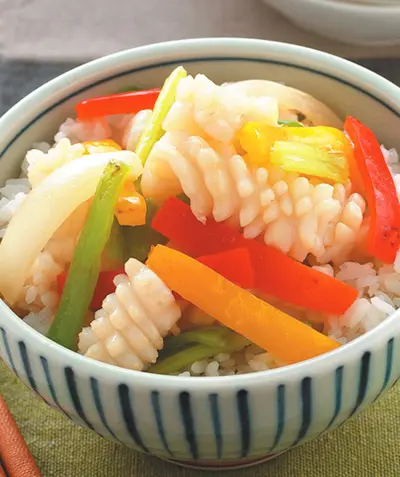 五彩花枝蓋飯