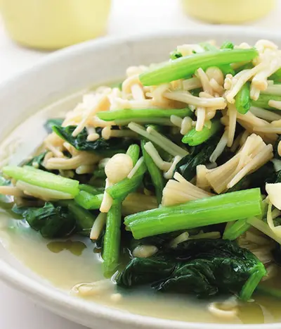 菠菜炒金針菇