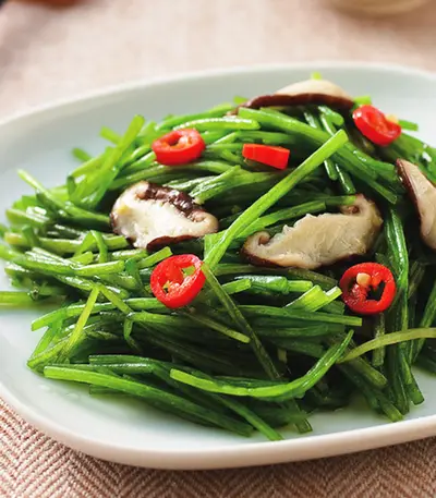 香菇炒水蓮