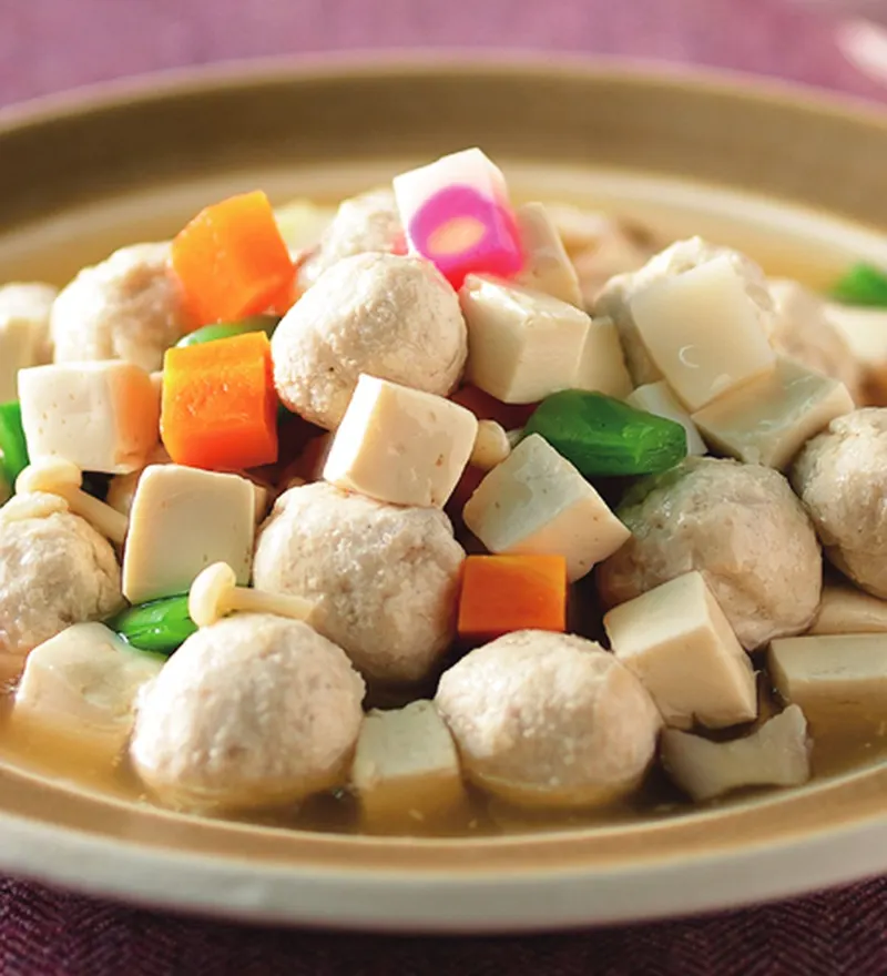 肉丸子燴豆腐丁