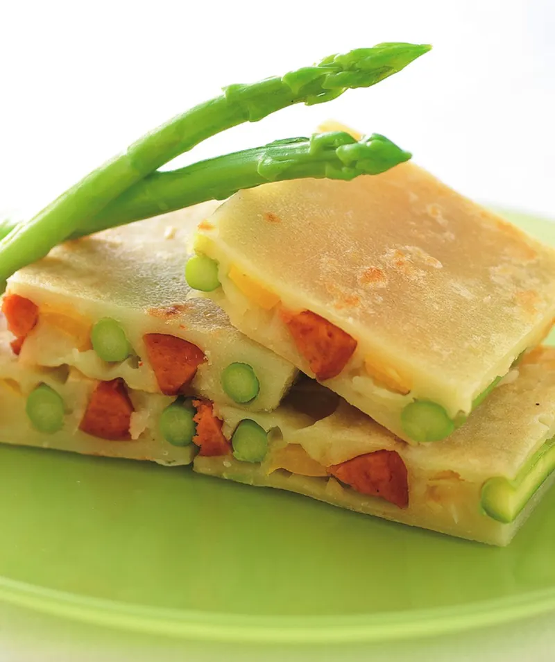 蘆筍熱狗煎餅