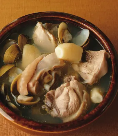 蒜子蜆仔雞湯