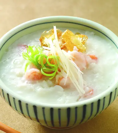 豆奶蝦球粥