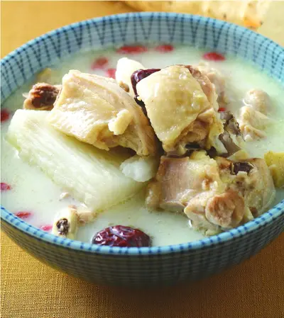 豆漿山藥雞湯