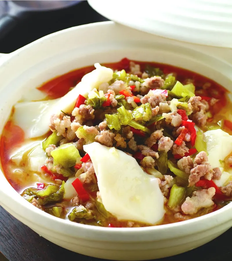 酸菜肉末豆腐腦