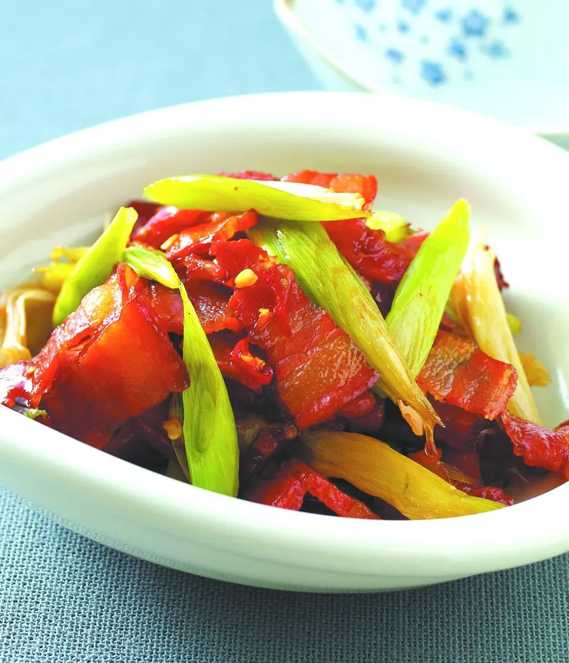 蒜苗炒臘肉(4)