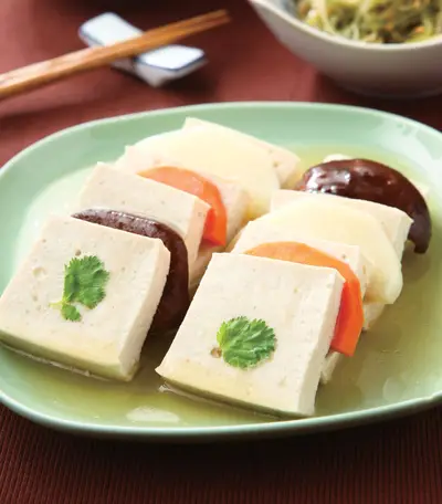 蒸三色豆腐