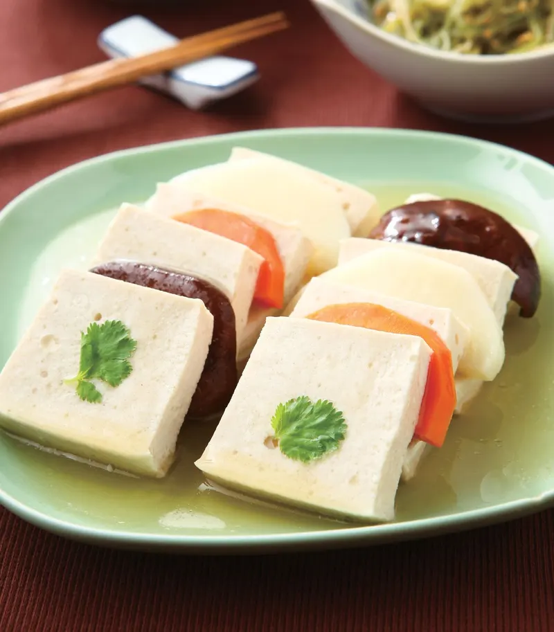 蒸三色豆腐