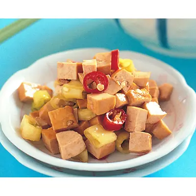 角椒拌豆丁