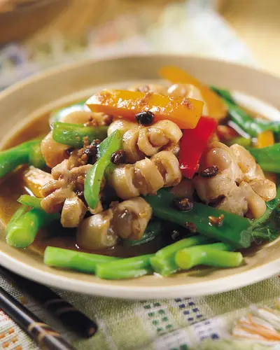 豆鼓炒生腸