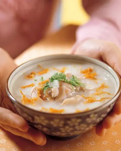 干貝田雞粥