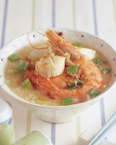 味噌蝦球帶子粥