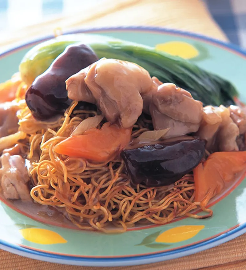 雞球炒麵