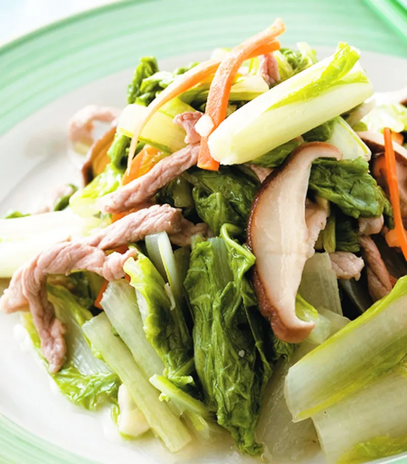 肉絲炒小白菜(1)