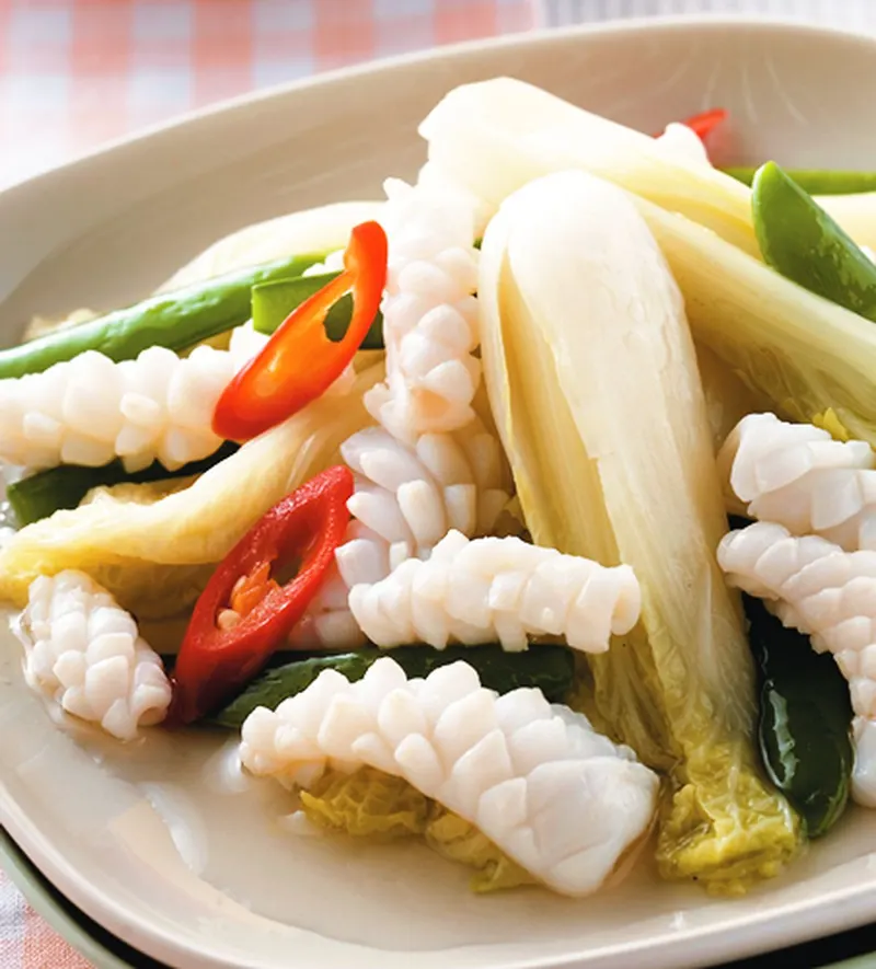 高山娃娃菜炒中卷