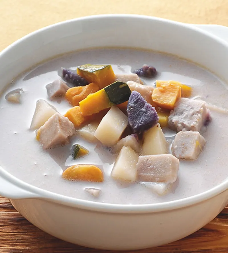 根莖蔬菜豆漿湯