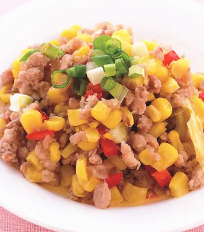 玉米粒炒肉末