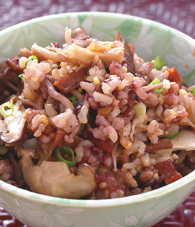 肉乾什錦菇飯