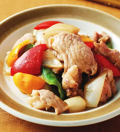 彩椒滑肉片