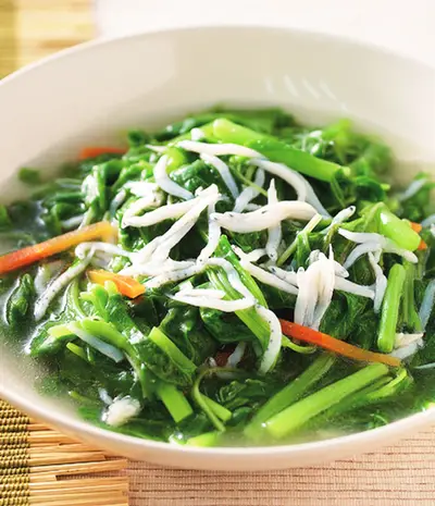 吻仔魚炒莧菜