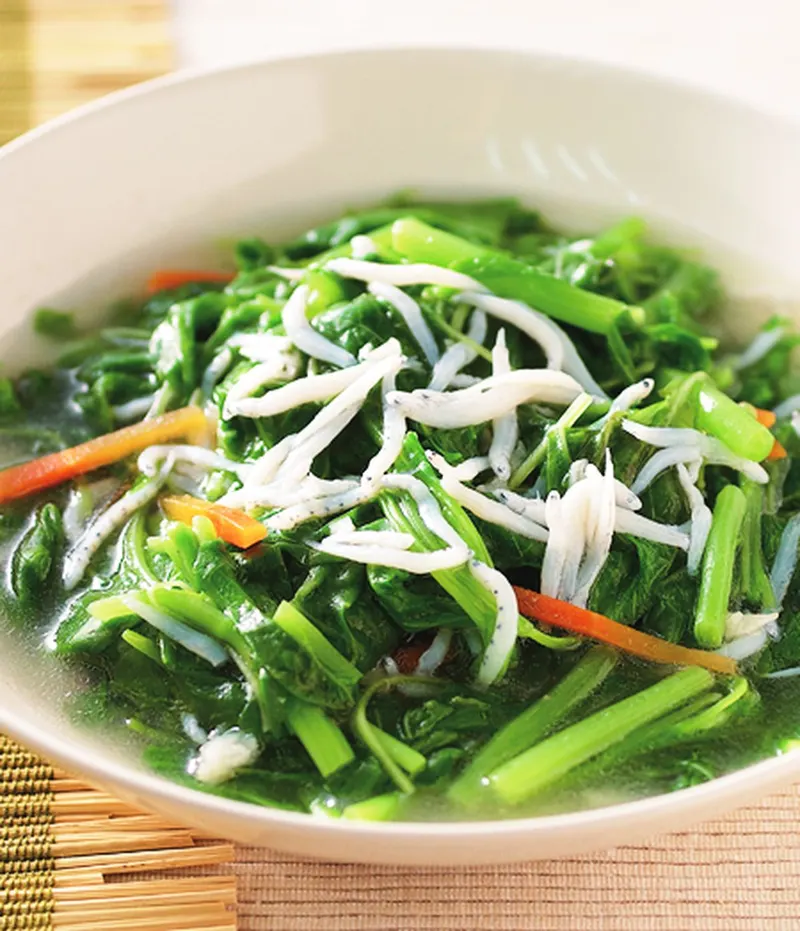 吻仔魚炒莧菜