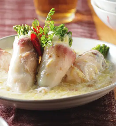 蘆筍魚片捲