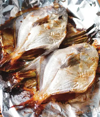 蔥烤鯧魚