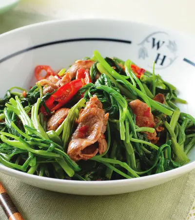 辣炒羊肉空心菜