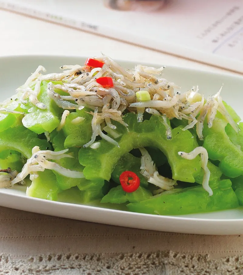 吻仔魚炒苦瓜