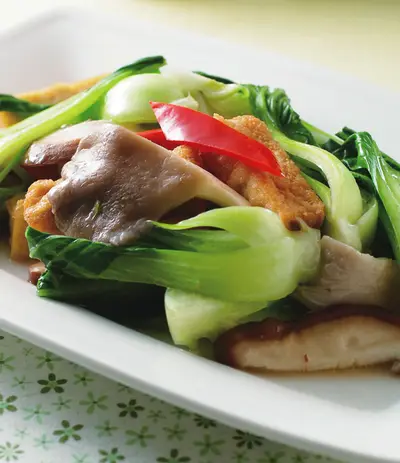 青江菜雙菇炒豆腐