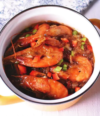 沙茶鮮蝦粉絲煲