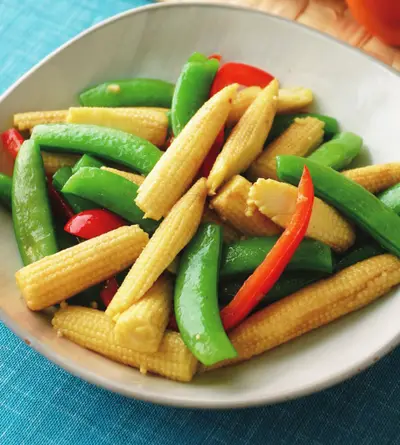 玉米筍炒甜豆