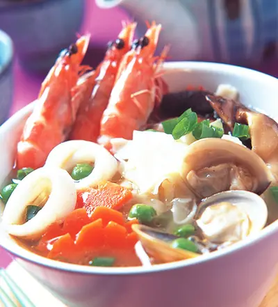 海鮮蛋餅湯