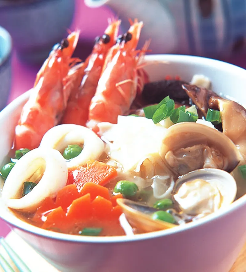 海鮮蛋餅湯