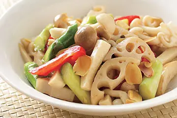 杏仁炒什菇