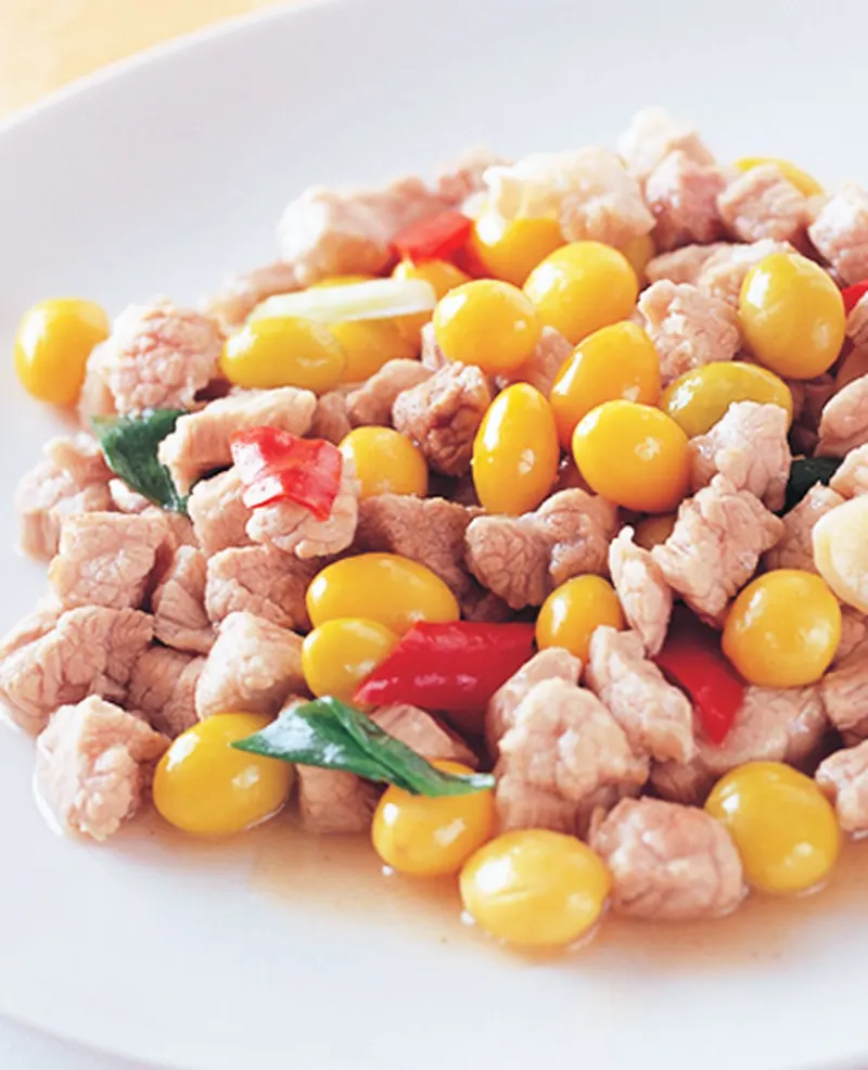 白果炒肉丁