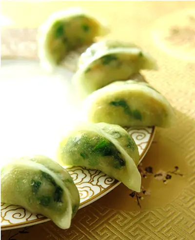 豆苗金菇餃