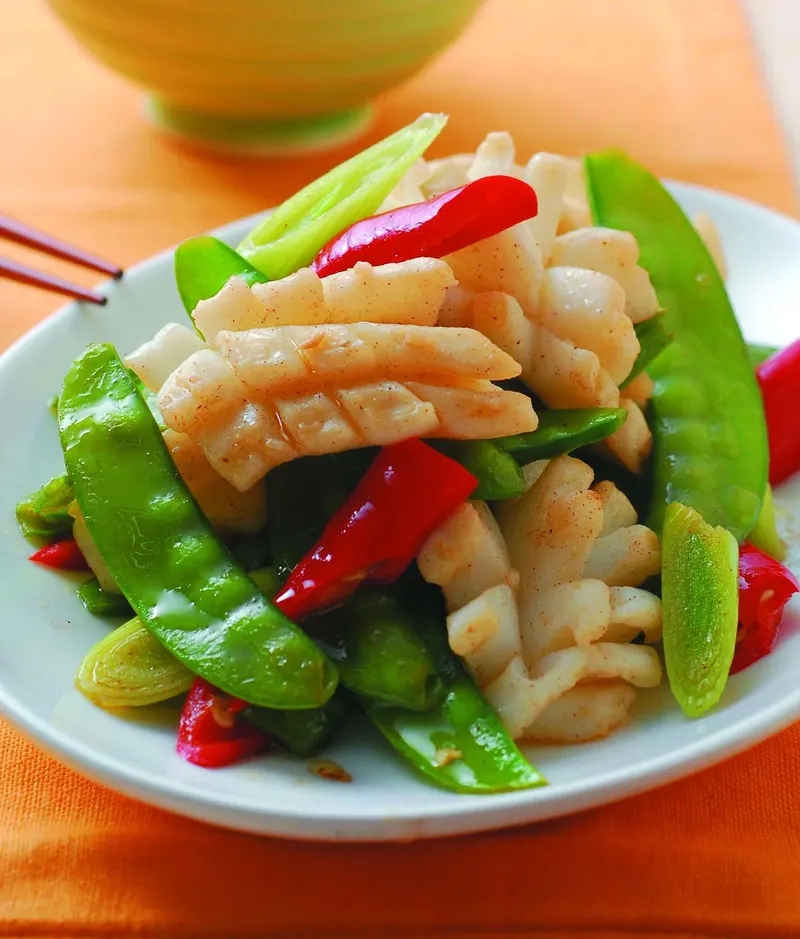 豌豆炒花枝