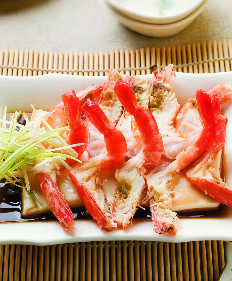 豆腐蒸蝦