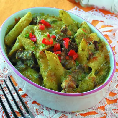 青醬雞肉焗筆尖麵(1)