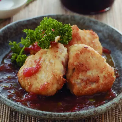 蝦仁豆腐佐西柚芥末醬