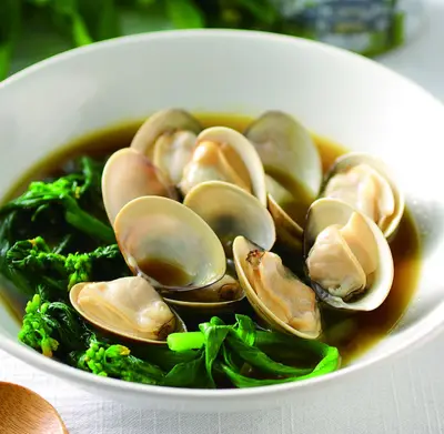 蛤蜊煮油麻菜