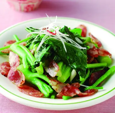 芥藍菜炒臘腸