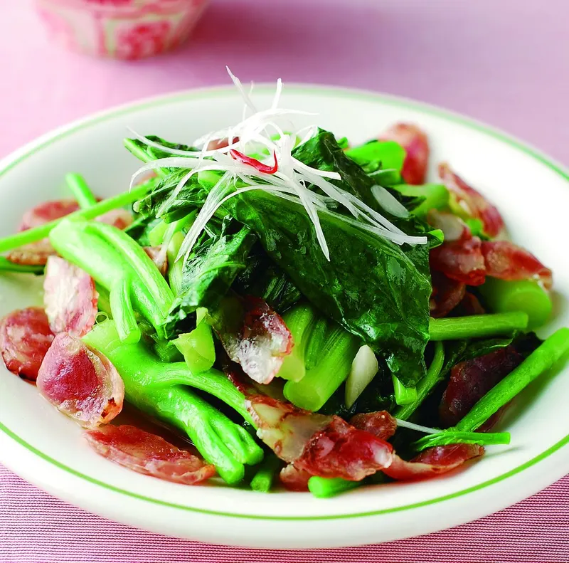 芥藍菜炒臘腸