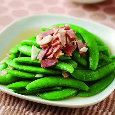 甜豆炒培根